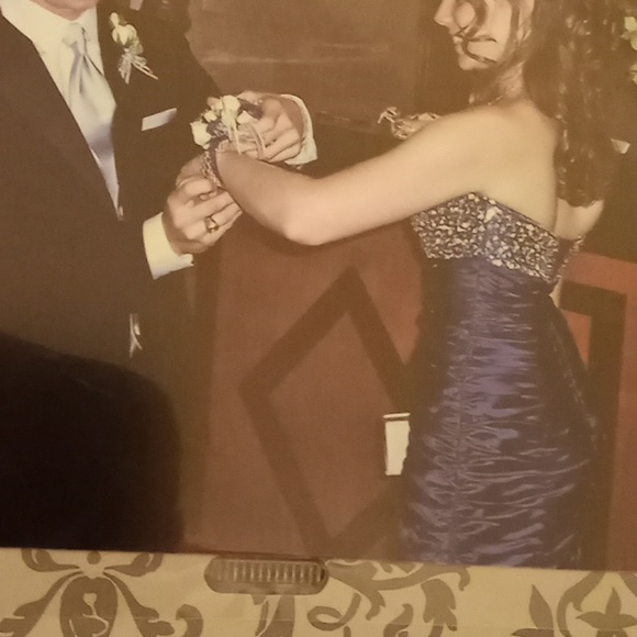 ❄️ Gorgeous navy blue dress Sz 4 corset mermaid prom gown Karishma Creations - Picture 10 of 11